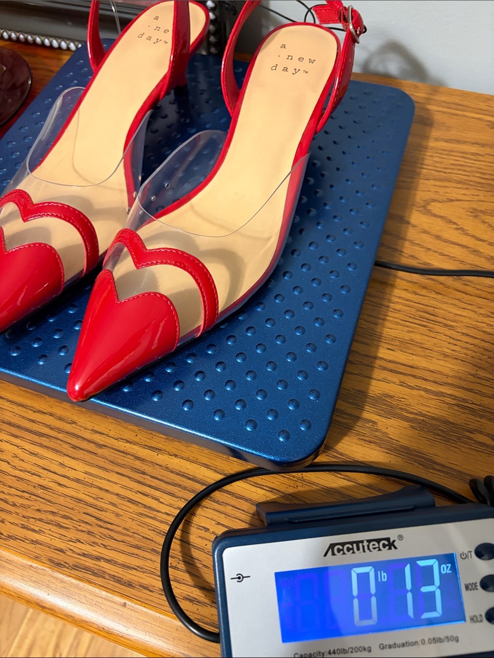 NWT A New Day Eleanor Red Heart Kitten Heel Slingback Sandal size 8 - Picture 10 of 10